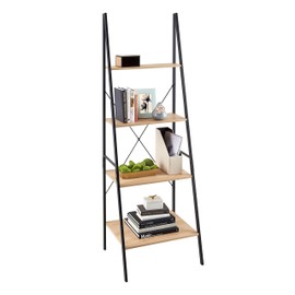 ClosetMaid 1312 4-Tier Wood Ladder Shelf Bookcase, Natural