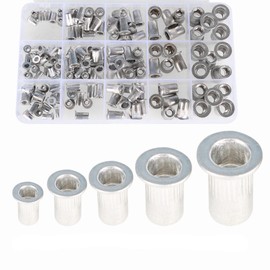 150Pcs (M3 M4 M5 M6 M8) Rivet Nuts Metric Rivet Nut Assortment Kit Aluminum Flat Head Threaded Insert Nutserts