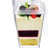 Clear Dessert Cups with Lids Reusable Trapezoidal Transparent Easy Clean