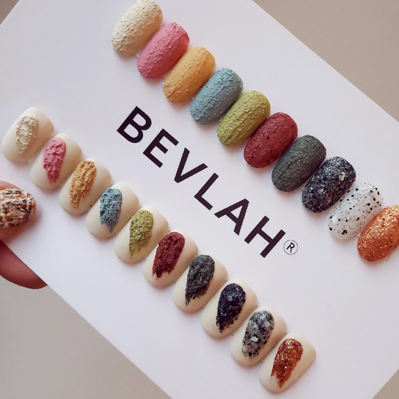 Vibla Todak Gel Tweed Embossed Nail 10 Piece Set /