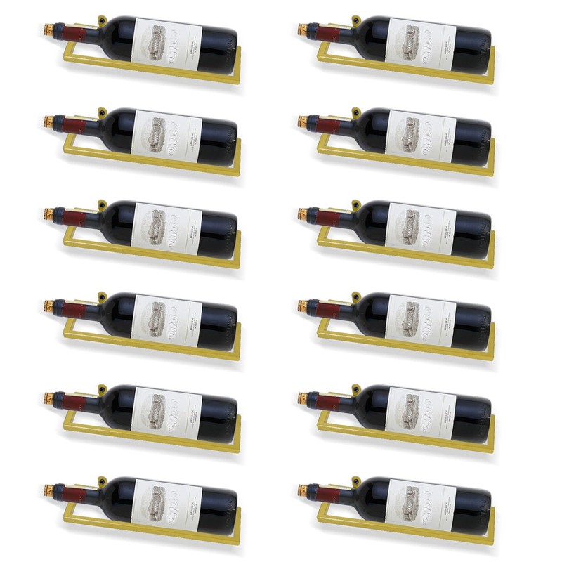 UOIENRT 6Pcs Wall-Mounted Wine Racks, Rectangular Wine Rack Wine Bottle