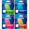 Vaseline Lip Therapy Variety 4-Pack, Moisturizing Lip Balm with Vitamin