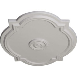 Ekena Millwork CM21WAUWF Waltz Ceiling Medallion, 21 1/4"W x 17 3/8"H x 1"P, Hand-Painted Ultra Pure White