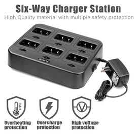 Retevis RT27 Walkie Talkies for Adults, Heavy Duty Two Way Radios, VOX Hands Free, Local Alarm, Rugged 2 Way Radio (6 Pack) with Six-Way Charger, for School Construction Site Manufacturing Restaurant