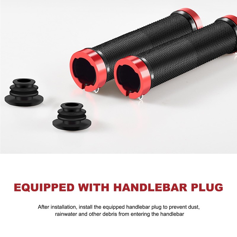 HAPPOW 2Pcs Bike Handlebar Grips,Non-Slip Rubber MTB Grips with Aluminum
