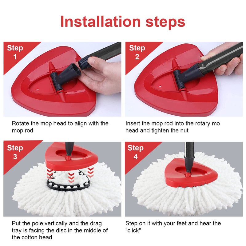 RinseClean Spin Mop Replacement Head Base - Rotating Mop Base