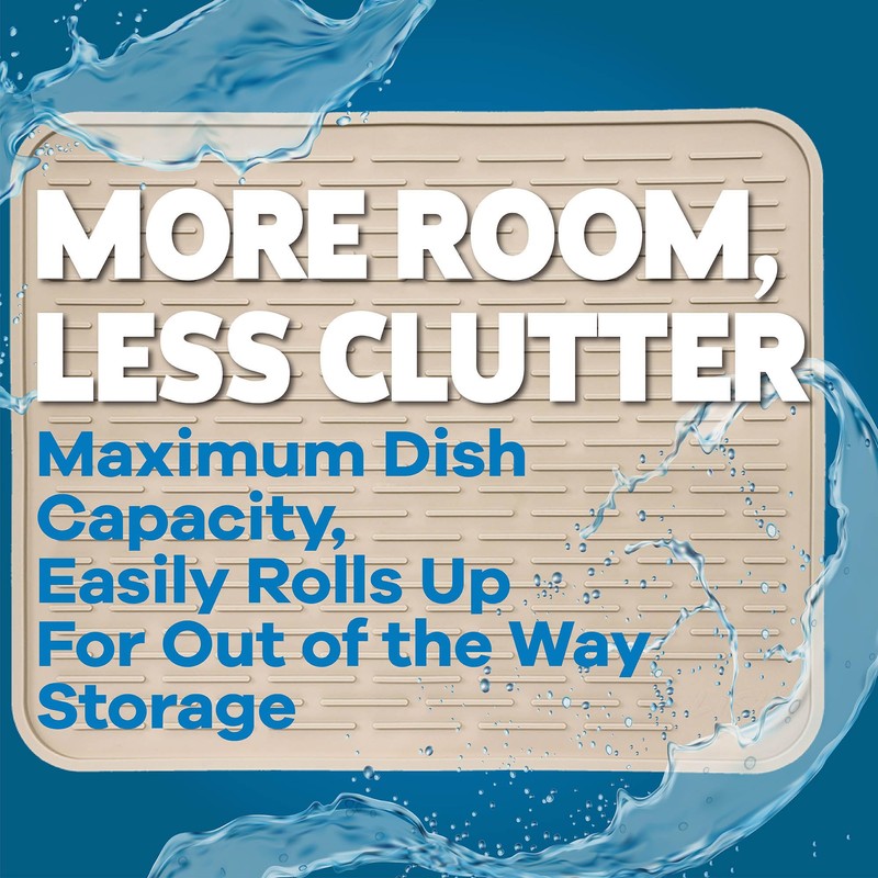 XXL Silicone Dish Drying Mat for Kitchen Counter or Under