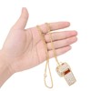 Honbay 1PCS Rhinestone Whistle Long Sweater Chain Gold Plated Whistle