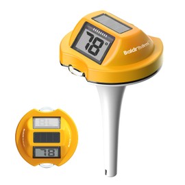 Pool Thermometer Solar Digital Floating, High Precision Large Screen Without Fogging with Double-Sided Display Screen for Swimming Pool, Aquarium, Spa, Hot Spring, Ponds(Yellow)
