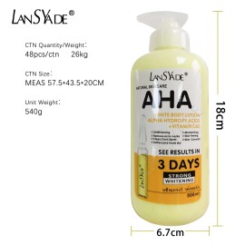 LANSYADE AHA Strong Brightening Body Cream Hydroxy Acid Vitamin C Whitening 500ml USA