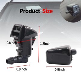 2 PCS Front Windshield Washer Nozzle, Spraying Accessories, Fit for 2005-2016 Jeep Grand Cherokee, 2005-2013 Chevy Malibu, Replaces #55372143AB 55156427AB 55079049AA (Black)