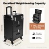 Rolling Makeup Case, Large Professional Cosmetic Trolley with Locks and