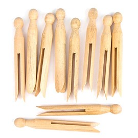 Baker Ross Wooden Dolly Pegs (Pack of 24) for Kids Arts and Crafts Activities