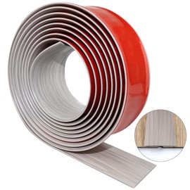 Floor Transition Strip 1.57" Self Adhesive Flat Vinyl Flooring Transitions Strip with Strong Backing Wood Grain (4cm, 10FT, Grey Wood Grain)