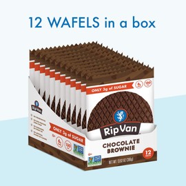 Rip Van Wafels Chocolate Brownie Stroopwafels - Healthy Snacks - Non GMO Snack - Keto Friendly - Office Snacks - Low Sugar (3g) - Low Calorie Snack - 48 Pack