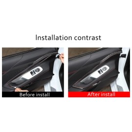 necar2020 Carbon Fiber Car Inner Door Strip Trim Accessories Kit For Corvette C8 2020-2024