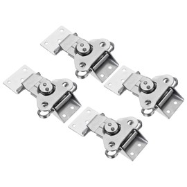 PATIKIL Spring Loaded Small Butterfly Twist Latch 4.6"x3.2", 2 Pack Steel Twist Latch and Keeper Toggle Clamp Metal Hardware for Case Box Chest Closure, Silver Tone
