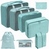Kawaology Packing Cubes 8pcs, Light Blue, Suitcase Organizer System for