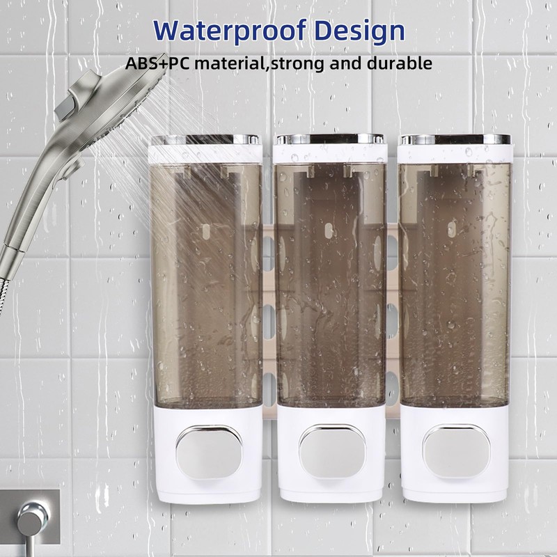 3 in 1 Shampoo and Conditioner Dispenser Set, Wall Mounted