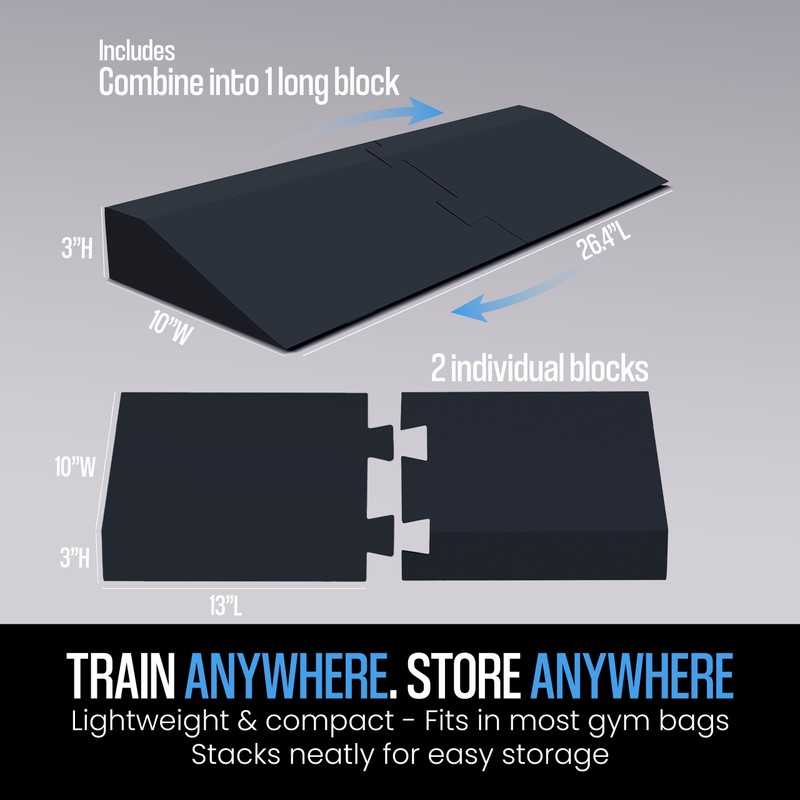 WABIWAY Squat Wedge Block – 2-in-1 Heel Elevated Slant Board