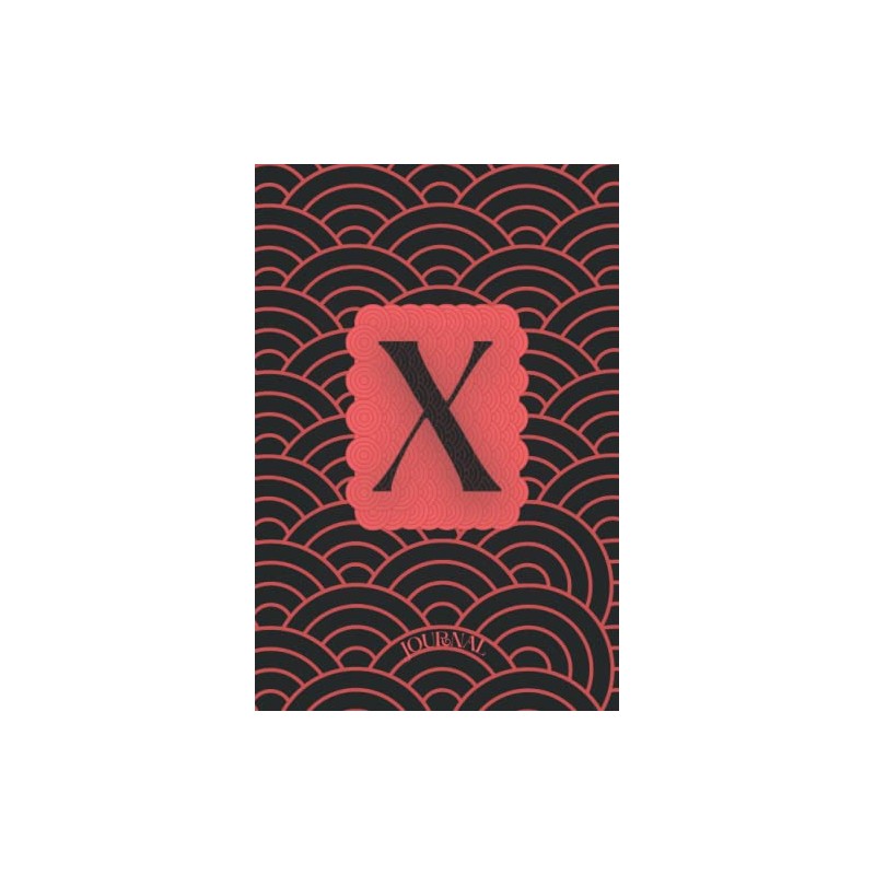 Asian Style Monogram Journal: monogram initial X