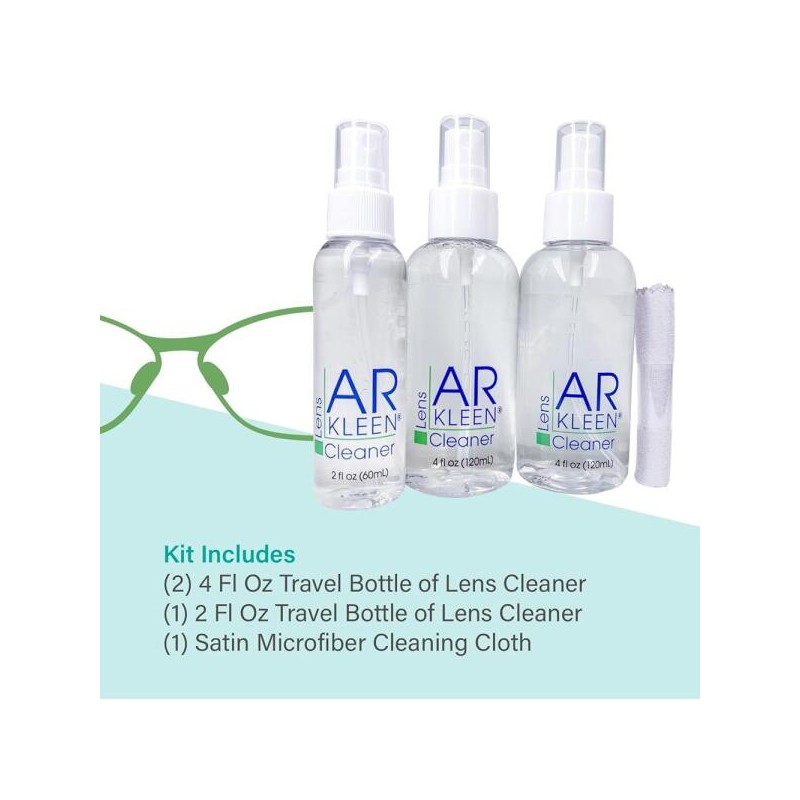 AR 클린 렌즈 청소 키트(10온스 + 천 1개) AR Clean