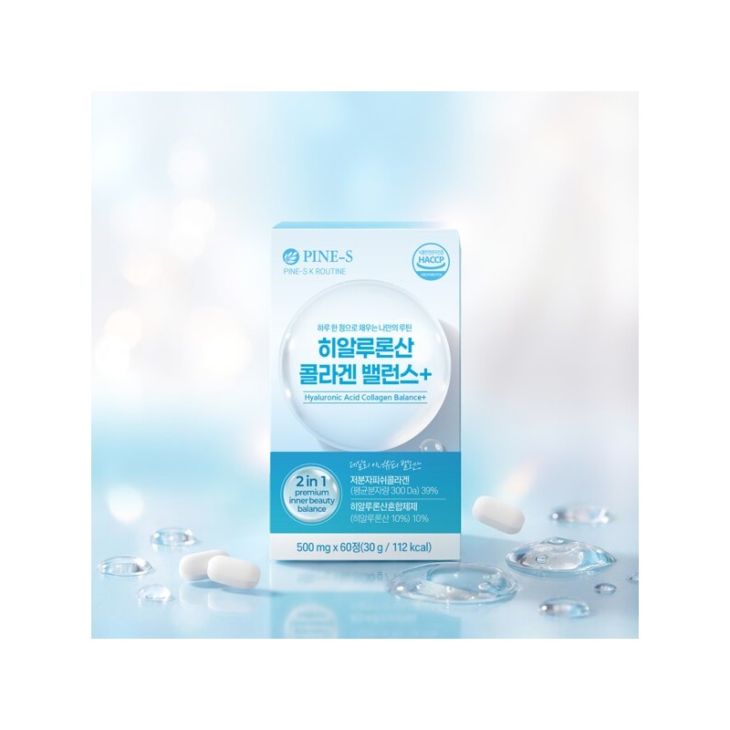 Pines Korea 히알루론산 콜라겐 밸런스+ 60정 Hyaluronic Acid Collagen Balance+