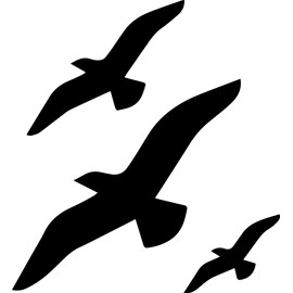 ANGDEST Flying Seagulls (Black) (Set of 2) Premium Waterproof Vinyl Decal Stickers for Laptop Phone Accessory Helmet Car Window Bumper Mug Tuber Cup Door Wall Decoration