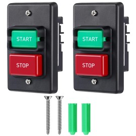 Dreyoo 2 Pcs 120V/230V Dual Voltage Single Phase On/Off Switch, Efficient 120V 2HP Switch On Off with with Mounting Screws, Fast Power Off for Table Saw, Router Table, Drill Press, Bench Saw