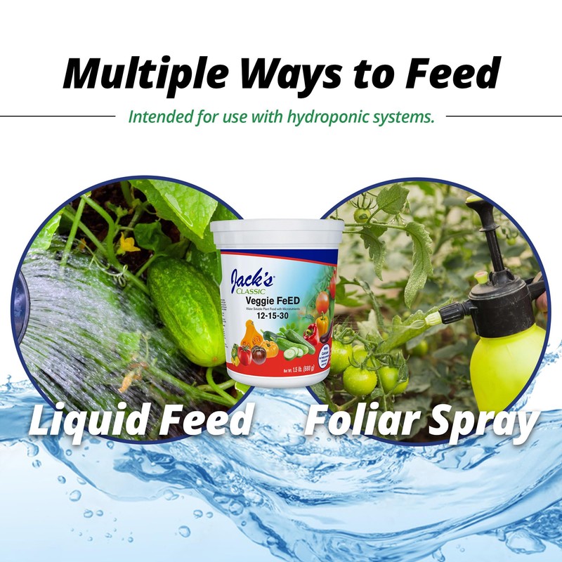Jack's Classic 12-15-30 Veggie Feed Water-Soluble Fertilizer with Micronutrients for