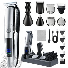 ritarga Beard Trimmer for Men, Electric Razor, for Mustache Body Nose Ear Hair Facial,Cordless Hair Clippers with Travel Bag for Blade Storage