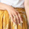 Lusofie 3 Pcs Gold Chunky Dome Rings Set for Women