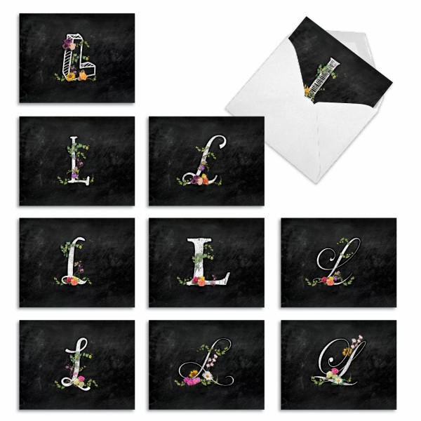 Nobleworks 10 All Occasion Blank Cards Assortment - L CHALK