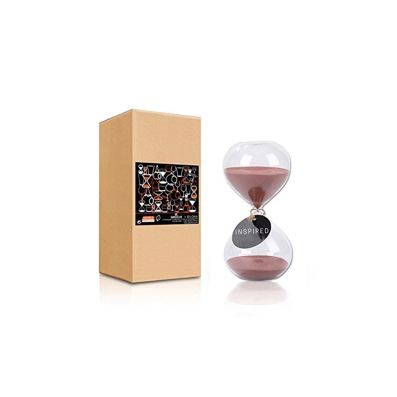 SWISSELITE 60 Minute Clear Glass Hourglass Timer 6.3 Inch Sand