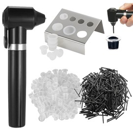 Tattoo Ink Mixer Machine Kit - Emalla Tattoo Pigment Mixer Machine with 100 Pieces Mixing Sticks 100 Pieces Tattoo Cups and Stainless Steel Tattoo Ink Cup Holder Stand for Tattoo Supplies