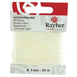 RAYHER - Schmuckkordel, ø 1 mm, SB-Karte 20 m, creme