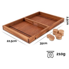 LOGOPLAY Sling Puck - for 2 Players - Playing Field 35 x 22 cm - Skill Game in Wooden Box