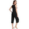 WiWi Women Pajama Set Sleeveless Top Capri Pants with Pockets