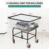 YITAHOME Wire Laundry Cart 2.5 Bushel, Rolling Laundry Basket with