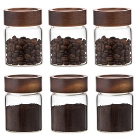 Patoper Glass Spice jars Glass Jars with Screw Lid 5 oz, Food Storage Canister for Pantry Sugar Tea Coffee Bean Seasoning Nuts Cookies (6 * 150ml(5oz))