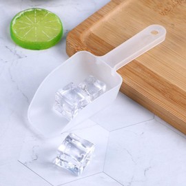 Paletta per il ghiaccio in plastica bianca, paletta per ghiaccio da cucina, freezer, bar, feste di nozze, piccole porzioni per cibo per animali domestici, cani, caramelle, pala da spiaggia