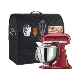Stand Mixer Cover compatible with Kitchenaid Mixer, Fits All Tilt Head & Bowl Lift Models with 3 Organizer Bag for Accessories. (Black, For Tilt Head 4.5-5 Quart)