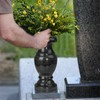 Cemetery Memorial Vase, Natural Granite Stone Flower Vases with Draining