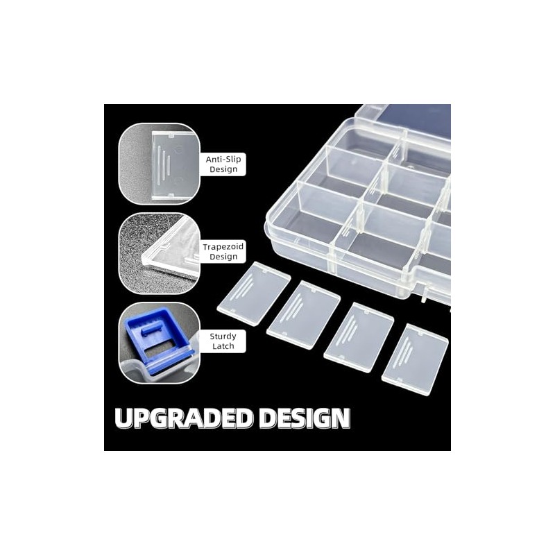 DuoFire Plastic Organizer Container Storage Box Adjustable Divider Removable Grid