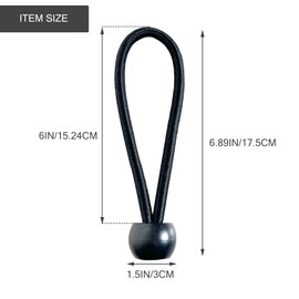 Trampoline Replacement Bungees Cords, Bungee Cords for Trampoline, 15 PCS Heavy Duty Ball Bungees Bands, Fitness Trampoline Accessories Ball Elastic Rope with T-Hook Pull Tool (6.0in/15.5cm)