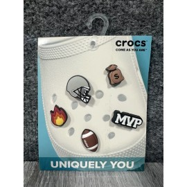 Crocs NEW Crocs Jibbitz Shoe Charms Football Star 5 Pack Boys MVP Sports Helmet Money