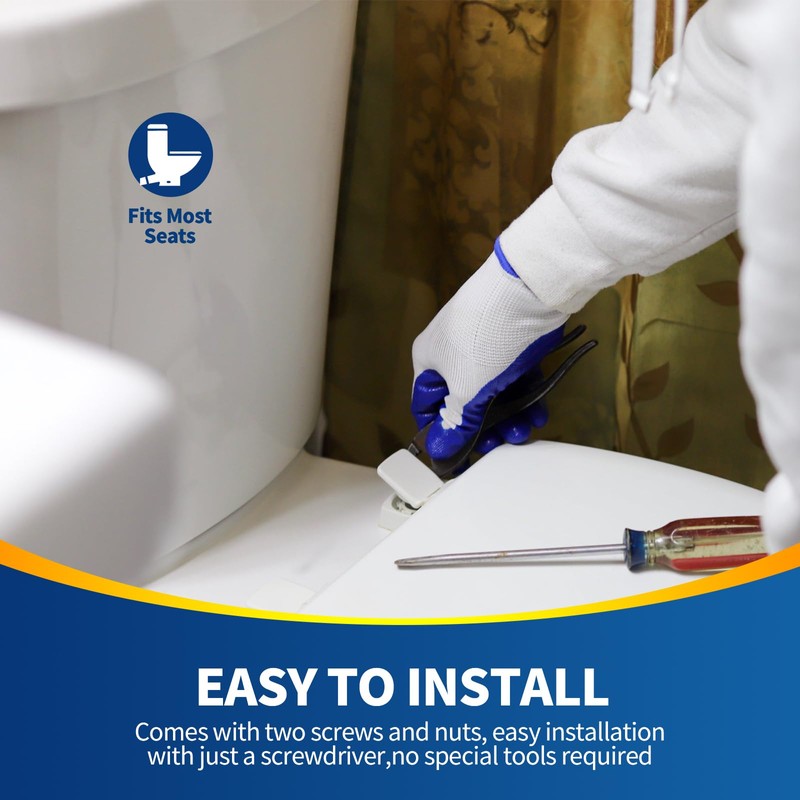 Toilet Seat Hinge Lncludes Plastic Bolts Kit Fits Most plastic