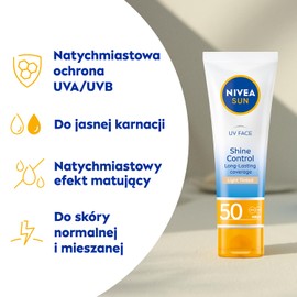 NIVEA SUN UV Face Matt Gesichtscreme LIGHT mit hohem SPF50 Schutz 50ml