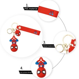 Nuahyaz Cartoon Keychain for Girls and Boys, Cute Keychains Accessories Keyring Key Wristlet Car Charms Backpack Key Chain