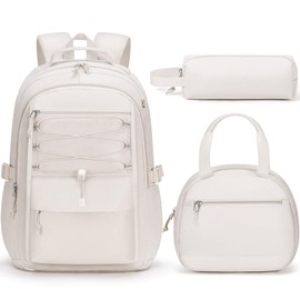 Fimibuke Kids Backpack for Girls, 3 PCS Waterproof Girls Backpack with Lunch Box & Pencil Case, Lightweight Bookbag Set for Kids Teen Girl Travel School Bag for Elementary Middle High School Students